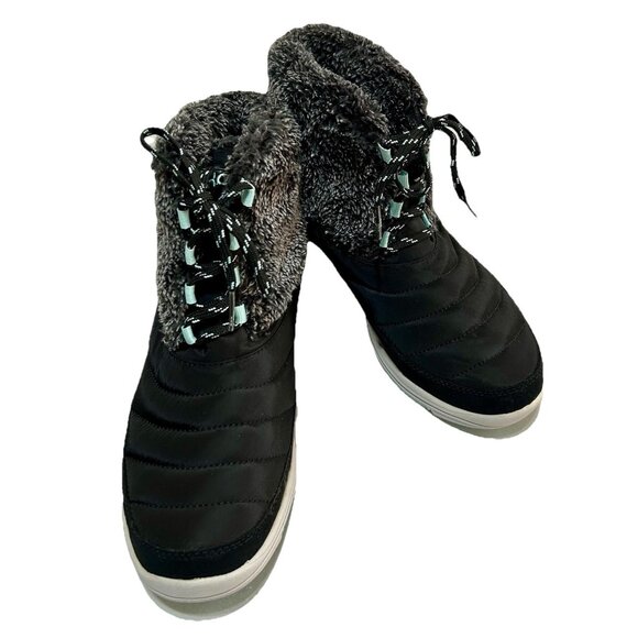 Ryka Water-Repellent Lace-Up Black Ankle Boots Women’s 7.5W - Picture 1 of 13